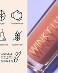 Winky Lux Very There Lip Oil, Hydrating Nude Pink Tint with Jojoba Oil, Non-Sticky Glossy Lip Oil, Tinted Pink Gloss for Juicy Lip, Muse