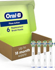 Oral-B Floss Action Replacement Brush Heads for an Oral-B Electric Toothbrush, Pack of 6