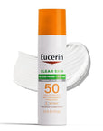 Eucerin Sun Clear Skin Face Sunscreen Lotion SPF 50 for Acne Prone and Oily Skin, Lightweight Sunscreen with Oil-Absorbing Minerals, Won't Cause Breakouts, Hypoallergenic, 2.5 Fl Oz Bottle