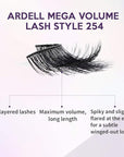 Ardell Mega Volume Lash 254 Multi-Layered False Lashes with Curl Technology, 4 pairs