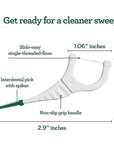 GuruNanda 2 in 1 Dental Floss Picks - Non-Slip Grip Handle, Slide Easy, No Break or Shred Flosser - Complete Oral Care with Interdental Pick for Healthy Teeth & Gums - Mint Flavor, 40 Count (4 Pack)