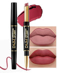 2-in-1 Mauve Red Lip Liner & Lipstick Set Kit for Women, Matte Lips Kit with Lip Liner Lip Stains Long Lasting Waterproof 24 Hour Lipstick and Lip Liners Combo Lipliners Pencil Set 13