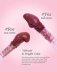 KIMUSE Gleamy Gloss Lip Stain Set, Long-lasting Lightweight Glow Lip Tint, Non-sticky Moisturizing Juicy & Glossy Finish