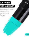 Go Ho Teal Face Body Paint Stick,Water Based Washable Face Paint Stick,Non-toxic Full-coverage Cream Teal Body Paint for Adults Children Halloween Sally Mermaid Skeleton Cosplay SFX Makeup