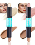 Kaely 2Pcs Cream Bronzer Highlighter Stick,Face Shaping Contouring Shades Makeup,02+03