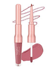 2-IN-1 Lip Liner and Lip Stain, High Pigmented Long Lasting Velvet Lip Tint, Well-Defined Lipliner, Weightless Waterproof Not Animal Tested, Matte Finish Makeup