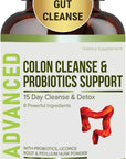 15 Day Gut Cleanse Detox for Women & Men - Advanced 15 Days Colon Cleanse with Probiotics and Psyllium Husk for Constipation Relief, Digestive Health, Colon Cleanser & Gut Health.60 Caps.