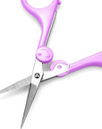 Eyebrow Scissors, Small Scissors for Facial, Nose, Eyebrow, Mustache, and Beard Hair Trimming & Grooming, Straight Edge, Purple Long Cap