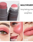 Cream to Powder Blush Stick, High Impact Color, Moisturizing Face Makeup (03#, 1 Count (Pack of 1))