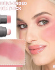 Cream to Powder Blush Stick, High Impact Color, Moisturizing Face Makeup (01#, 1 Count (Pack of 1))