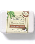A LA MAISON Coconut Crème Bar Soap - Triple French Milled Natural Moisturizing Hand Soap Bar (1 Bar of Soap, 8.8 oz)