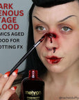 Mehron Makeup Stage Blood | Realistic For Halloween | Washable Fake Blood for Special FX, Stage & Screen, Halloween, & Cosplay (4.5) (Dark Venous)