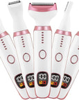 Electric Razors for Women, Bikini Trimmer for Women 5 in 1 Body Shaver for Nose Hair Face Eyebrow Arms Legs Armpit Underarm Pubic Area, Replaceable Lady Facial Razor Painless USB Charge Female Gift