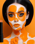 BADCOLOR Orange Face Body Paint Stick, Cream Blendable Eye Black Full Body Paint Makeup for Halloween SFX Makeup Cosplay Joker Zombie Vampire Costume Parties