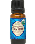 US Organic 100% Pure Tea Tree Essential Oil - USDA Certified Organic, Steam Distilled, Sourced from South Africa, Undiluted, Non-GMO (10 ml (Pack of 1))