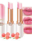 Kaely 2Pcs Peach Hydrating Lipstick Tinted Lip Balm, Color Changing PH Lipstick Makeup, Korean Magic Lip Stain Long Lasting Waterproof, labiales magicos 24 horas originales