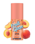 Lip Smacker Fruit Glaze Lip Oil, Ultra-Hydrating & Moisturizing with High-Shine Finish, Plush Applicator for Effortless Glide, Delicious Non-Sticky Flavor - Peach