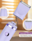 3-in-1 Electric Razor IPX7 Waterproof Bikini Trimmer Wet & Dry Use Painless Personal Trimmer Groomer for Ladies Face Body Legs Bikini Public Hairs Electric Lady Shaver with Replaceable Heads