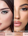 Kaely 2Pcs Cream Bronzer Highlighter Stick,Face Shaping Contouring Shades Makeup,15+17