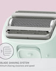 Panasonic Electric Razor for Women, Cordless 3-Blade Shaver with Pop-Up Trimmer, Wet Dry Operation - ES-AWL6AG (Mint)