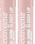 Neutrogena High Shine Glossy Lip with Maracuja Oil + Vitamins & Antioxidant Vitamin E, Nourishing Glossy Lip, Non-Retractable, Pigmented For Buildable Color, Nearly Neutral, 0.07 oz (Pack of 2)