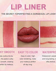 2-in-1 Mauve Red Lip Liner & Lipstick Set Kit for Women, Matte Lips Kit with Lip Liner Lip Stains Long Lasting Waterproof 24 Hour Lipstick and Lip Liners Combo Lipliners Pencil Set 08