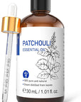 HIQILI Patchouli Essential Oil Organic, 100% Pure, for Diffuser, Homemade Perfume, Skin Care, Aromatherapy, Gift for Hippie Friend-30ML