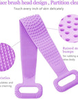 Inmorven Exfoliating Back Scrubber for Shower with Handles, 30 Inch Double-Sided Back Exfoliator Body Scrub Towel, Exfoliating Washcloth Bath Tool for use in Shower, Clean Skin for Men & Women(Purple)