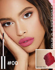 2 Pcs Matte Liquid Lip Stain Peel Off Lip Liner, Long Lasting Lip Tattoo, Waterproof & Transfer-Proof Lip Liner Peel Off Lip Gloss for All Skin Types.#00+#02