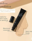 Glo Skin Beauty Satin Cream Foundation Makeup for Face, Natural Light - Full Coverage, Semi Matte Finish, Conceal Blemishes & Even Skin Tone