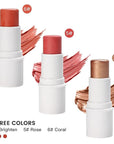 Cream Blush Stick for Cheek and Lip Tint, Skin(#3 Brighten)
