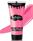 MEICOLY Pink Halloween Face Body Paint, 2.37Oz Large Tube Water Based Non-Toxic Body Paint for Adult Children,Highly Pigmented Face Painting for SFX Special Effects Cosplay Makeup