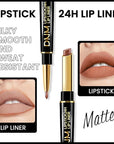 2-in-1Nude Brown Lip Liner & Lipstick Set Kit for Women, Matte Lips Kit with Lip Liner Lip Stains Long Lasting Waterproof 24 Hour Lipstick and Lip Liners Combo Lipliners Pencil Set 37