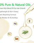 Rosemary & Castor Hair Growth Oil – USDA Certified Organic Cold Pressed Blend Castor oil for Thicker, Fuller Hair, Soothe Itchy Scalp & Repair Damaged Hair – 4 fl oz
