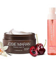 Josie Maran Argan Layering Kit - Whipped Argan Oil Body Butter + Prosperity Body Mist - Delivers an All Over Body Glow, Intense Hydration & Absorbs Quickly - Vanilla Cherry (2 Piece Set)