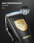 GLAKER Hair Clippers for Men Professional, Cordless Clippers for Hair Cutting, Mens Hair Clippers and Trimmer Kit for Barber with LED Display 15 Guide Combs