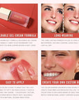 KIMUSE Soft Cream Blush Makeup, Liquid Blush for Dewy Finish