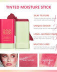 Soft Creamy Blush Stick,On-the-Go Blush,2-in-1 Cheek and Lip