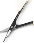 Eyebrow Scissors Self Care Tools Small Scissors for Facial, Nose, Eyebrow, Mustache, and Beard Hair Trimming & Grooming, Straight Edge, White Short Cap