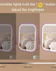 Lighted Vanity Mirror, Rechargeable Travel Makeup Mirror with Lights, 8''x6'' Desk Mirror with Lights,Make up Mirror with Lighting for Makeup Desk & Dressing Room