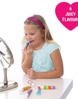 GirlZone Rainbow Fruity Lip Gloss Makeup Set for Kids and Girls, Fabulous Lip Balm Set for Kids with 6 Fruit Scented Lip Gloss, Lovely Gift Idea