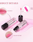 Color Changing Lip Gloss, Pink Magic Mood Lipstick Hydrating Lip Glow Oil Lip Tint Lip Inks Stain Lip Balm Not Greasy Transparent Plumping Lip Serum for Women Girls Lip Care Products