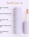 Côte Beauty's Euphoria Peptide Lip Shine, Ultra Hydrating & Long-Lasting Shimmery Sheer Nude Plumping Lip Gloss for Women with Hyaluronic Acid, Shea Butter & Jojoba Oil, Vegan & Cruelty-Free, 0.12FlOz