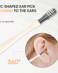 2-in-1 Nasal Hair Cutter for Women,3pcs Double Sided Nasal Hair Cutter,Nostril Hair Remover Tool, 360° Rotating Nose Hair Trimmer with Ear Digger for Men and Women Manual Nose Hair Trimmer