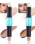 Kaely 2Pcs Cream Bronzer Highlighter Stick,Face Shaping Contouring Shades Makeup,01+02