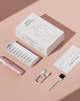 Dermaplaning Tool for Women Pink - Facial Exfoliation & Peach Fuzz Hair Removal with Rechargeable Sonic Edge Technology, 10 Refill Blades