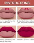 2-in-1 Plum Red Matte Lip Liner and Lipstick Combo, Red Lipsticks for Women 24 hour Long Lasting Waterproof Smudge Proof, Easy to apply, Everyday Lips Makeup 02