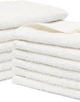 100% Cotton Washcloths Set 13” x 13” | White Towels | Set of 12 Ultra Soft and Highly Absorbent Washcloths Sets for Bathroom, Gym, Hotel, Spa | Machine Washable Face Towel