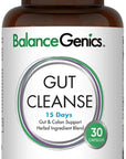 15 Day Gut Cleanse - Natural Plant-Based Colon Cleanser for Digestive Support - Daily Gut Health Supplement for Men & Women -30 Capsules
