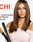 CHI Tourmaline Ceramic Flat Iron, Hair Straightener For An Even & Smooth Finish, 1 1/2" Iron, Onyx Black